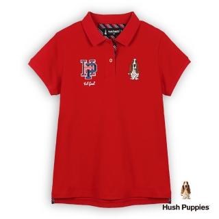 【Hush Puppies】女裝 POLO衫 精緻HP品牌刺繡狗短袖POLO衫(紅色 / 53201101)