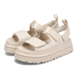 【UGG】Goldenglow 寬頻素面厚底輕量涼鞋 米色 女 防水增高 休閒舒適 魔鬼氈懶人涼拖 一腳蹬 1152685