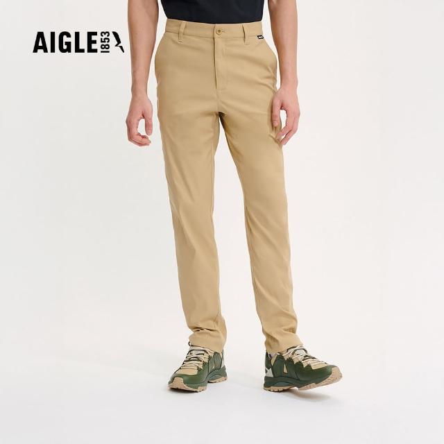 【AIGLE】男 抗UV快乾彈性長褲｜AG-4P116A150 卡其(防曬 快乾 男長褲 彈性長褲)