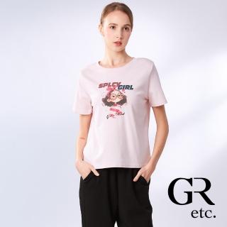 【GLORY21】網路獨賣款-etc.可愛女孩純棉短袖上衣(粉紅色)