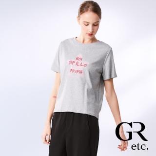 【GLORY21】網路獨賣款-etc.星星字母純棉短袖上衣(灰色)