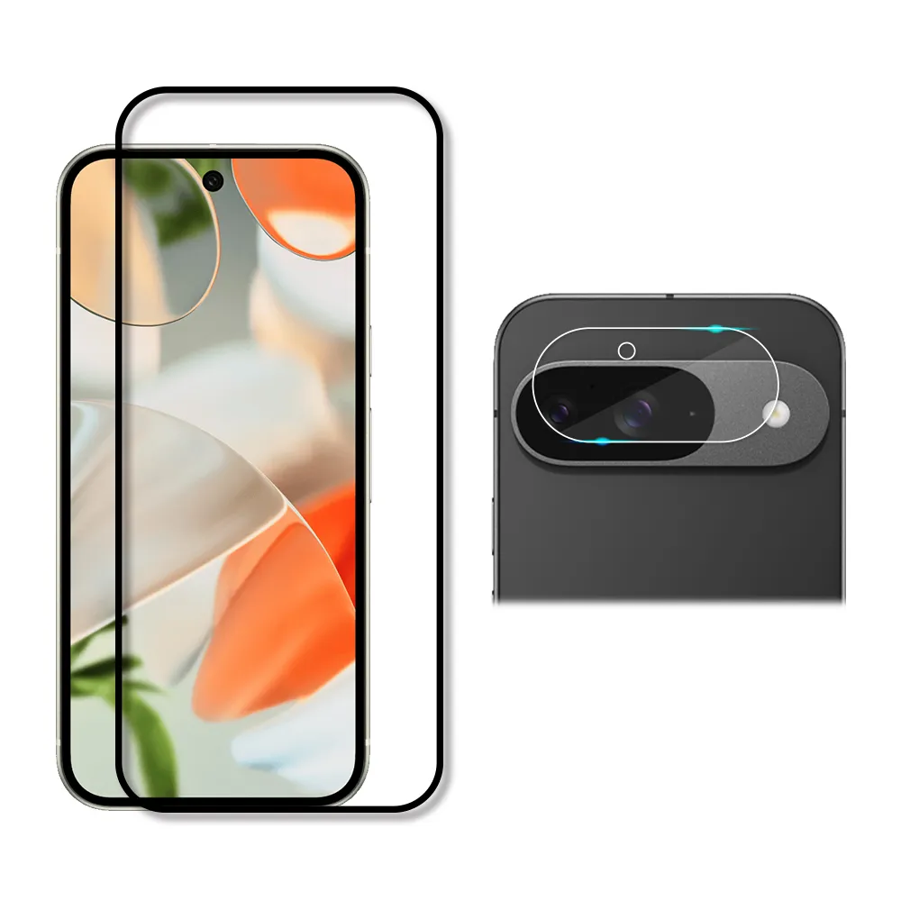 【RedMoon】Google Pixel 9 Pro XL/Pixel 9a/Pixel 9 Pro/Pixel 9 手機保護貼2件組 9H玻璃保貼+厚版鏡頭貼
