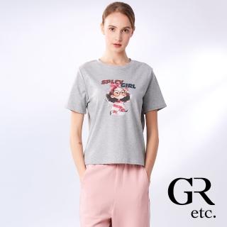 【GLORY21】網路獨賣款-etc.可愛女孩純棉短袖上衣(灰色)
