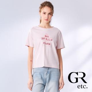 【GLORY21】網路獨賣款-etc.星星字母純棉短袖上衣(粉紅色)