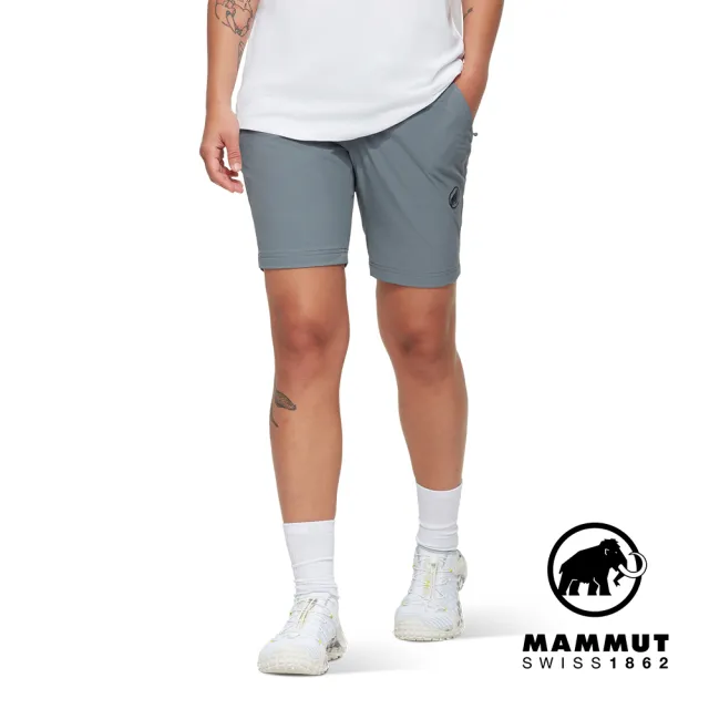 【Mammut 長毛象官方直營】Hiking V Shorts Women 防曬彈性健行短褲 地層灰藍 女款 #1023-01160