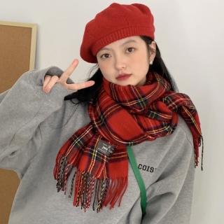 【KT DADA】百搭圍巾 復古圍巾 格子圍巾 韓國圍巾 防風毯 冷氣毯 披巾 圍脖 圍巾 保暖披肩 生日