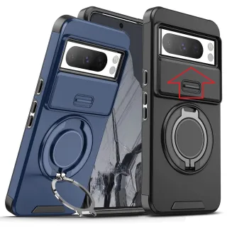 【ACE_CASE】Google Pixel 9a 領客推窗護鏡頭360度旋轉指環支架手機殼保護殼保護套