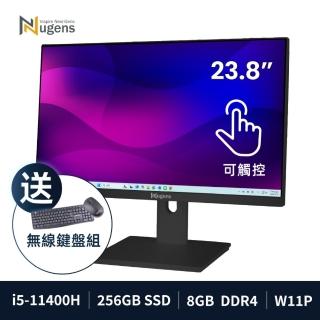 【Nugens 捷視科技】24吋AIO可旋轉觸控液晶電腦一體機 8G/256GB-黑(AIO電腦、AIO PC、液晶電腦)