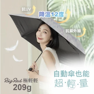 【雨傘王】BigRed 極輕輕 降溫12度 輕量 自動傘 折疊傘 黑膠(終身免費維修*)