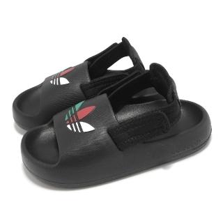 【adidas 愛迪達】涼鞋 adiFom Adilette C 中童 黑 魔鬼氈 可拆式 緩衝 小朋友 休閒鞋 愛迪達(JP5526)