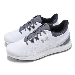 【UNDER ARMOUR】高爾夫球鞋 Drive Medal SL 男鞋 寬楦 白 灰 防潑水 抓地 運動鞋 UA(3028240100)