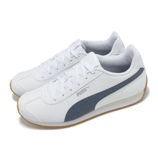 【PUMA】休閒鞋 Turin 3 男鞋 女鞋 白 藍 膠底 復古 皮革 情侶鞋(383037-13)