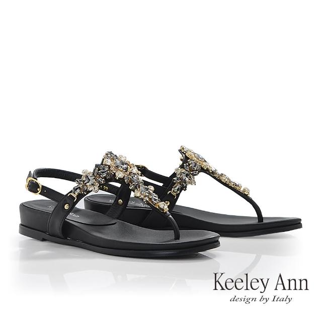 【Keeley Ann】華麗水鑽夾腳涼鞋(黑色532008110)