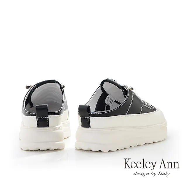 【Keeley Ann】免綁帶厚底穆勒休閒鞋(黑色524942110-Ann系列)