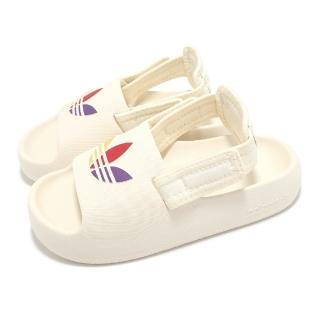 【adidas 愛迪達】涼鞋 adiFom Adilette C 中童 米白 魔鬼氈 可拆式 緩衝 小朋友 休閒鞋 愛迪達(JP5525)