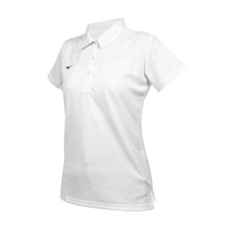 【MIZUNO 美津濃】女短袖POLO衫-吸濕排汗 抗UV 臺灣製 上衣 休閒 慢跑(32TAC31801)
