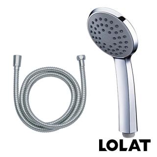 【LOLAT 羅力】包套低水壓專用蓮蓬頭+軟管組/出水量大/鉻(HS330CP+OS230)