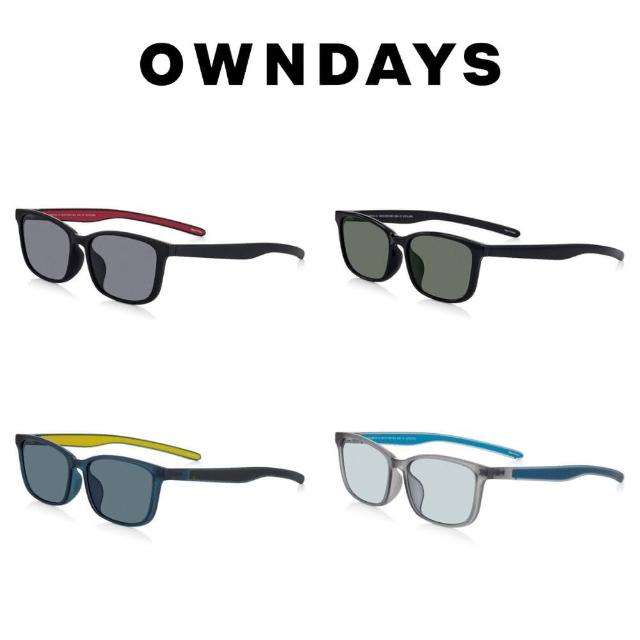 【OWNDAYS】個性方形膠框太陽眼鏡(SUN2108N-5S)