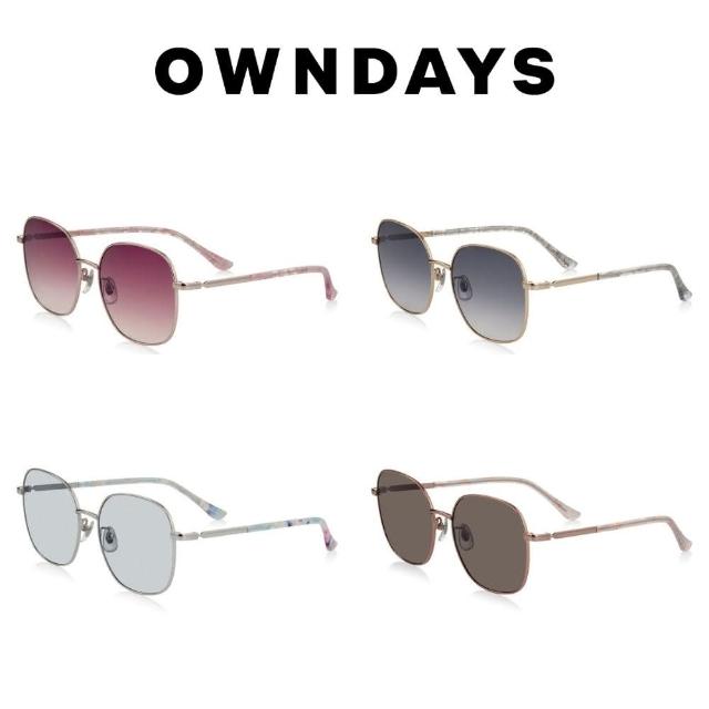 【OWNDAYS】時尚多角框金屬太陽眼鏡(SUN1081X-5S)