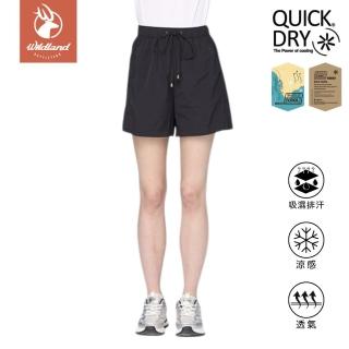 【Wildland 荒野】休閒彈性鬆緊A字短褲 女 0B31385(吸排 涼感 透氣 健行 露營)
