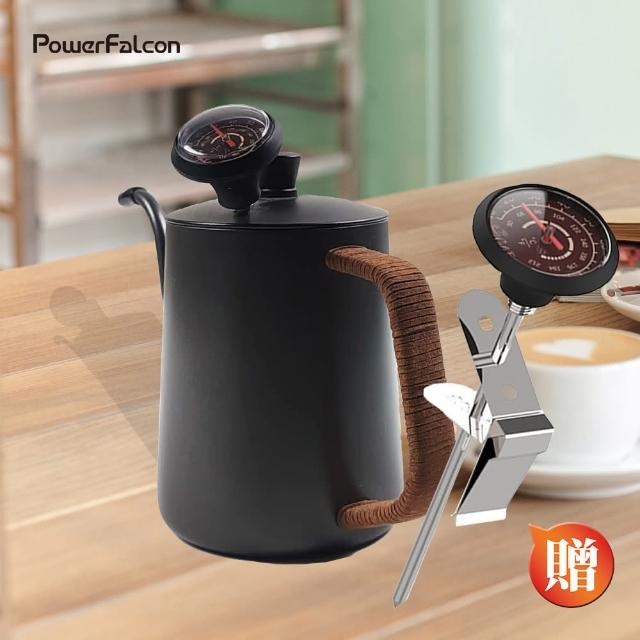 【PowerFalcon】帶水量刻度不鏽鋼手沖壺(600ML 咖啡細口手沖壺 手沖咖啡壺 母親節限量贈品)