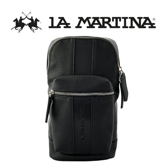 【LA MARTINA】義大利原裝進口 限量2折 頂級皮革斜背包 1827P 全新專櫃展示品(黑色)