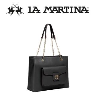 【LA MARTINA】義大利原裝進口 限量2折 頂級皮革肩揹包 1812P 全新專櫃展示品(黑色)