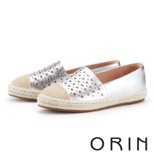 【ORIN】撞色百搭愛心洞洞厚底休閒鞋(銀色)