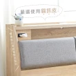【藤原傢俬】貓抓皮靠枕收納床頭箱附充電插座雙人加大6尺(不含床架/底)