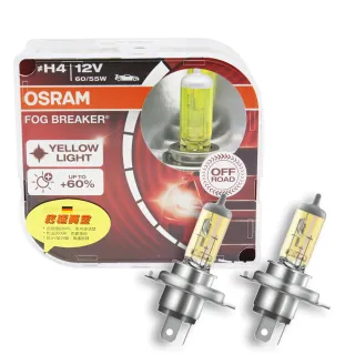 【Osram 歐司朗】終極黃金 H4 加亮60%汽車燈泡(2600K / 公司貨《送 修容組》)