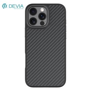 【DEVIA】iPhone 16 Pro 碳纖維金屬支架 MagSafe 保護殼-黑色(真正Kevlar Carbon材質)