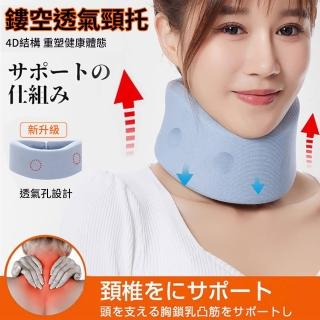 【挪威森林】買一送一共2入超值組防低頭頸託護頸圈 隱形鏤空透氣孔升級版(頸部支撐帶 頸椎牽引 頸椎枕)