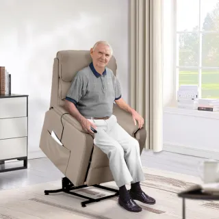 【IHouse】舒眠 納帕加厚皮 電動椅/無障礙躺椅/沙發躺椅/起身椅/老人椅