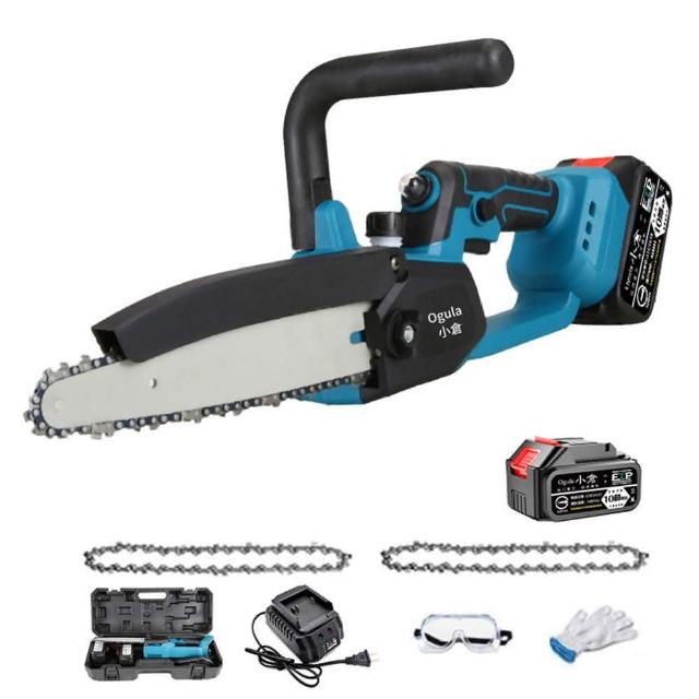 【Ogula 小倉】10寸無刷電鏈鋸 鏈鋸機 10寸無刷免安裝（十節一電）兩鏈+快充(電動鋸子/油壺鏈鋸/免安裝)