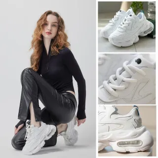 【SCANDINAVIAN FOREST 北歐小刺蝟】ROCK913．絕世搖滾氣墊增高老爹鞋(牛奶白)