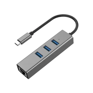 【ZA喆安】4合1 USB Type-C/A HUB轉接集線器(支援USB-C/A RJ45網路/3.2傳輸 適用iPhone/MacBook/iPad/筆電)