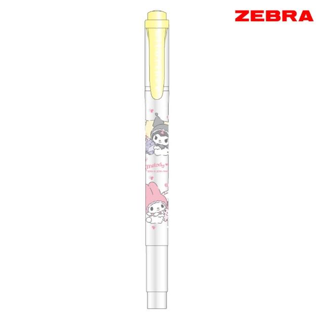 【ZEBRA 斑馬牌】MILDLINER雙頭柔性螢光筆 美樂蒂&庫洛米款 聯名限量版 冰沙黃(2支1包)