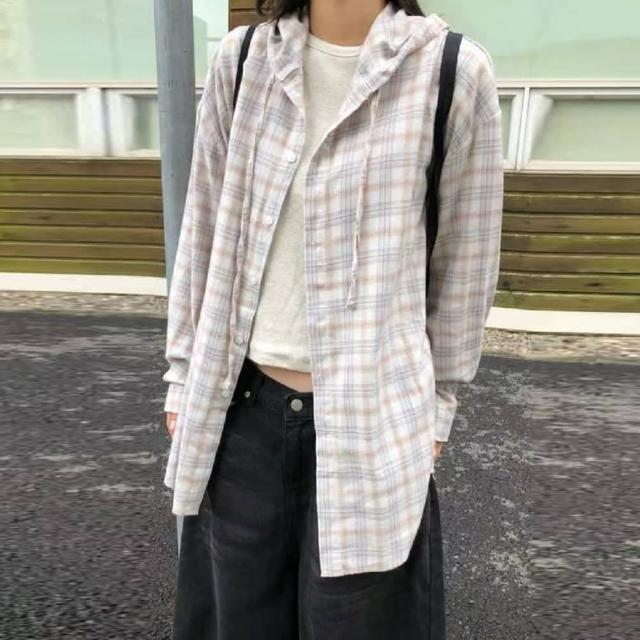 【創翊韓都】正韓襯衫 連帽長袖襯衫SMN1006-創翊韓都(預購)