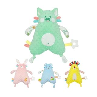 【JoyNa】可愛動物捏捏安撫娃娃 安撫巾(寶寶玩具.觸覺刺激.五感發育.安撫兔娃娃)