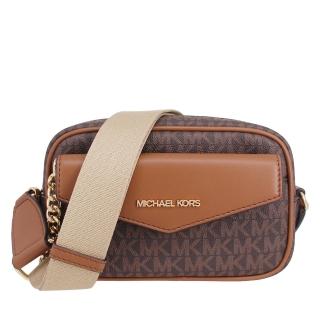 【Michael Kors】MAISIE系列 寬背帶 二合一 零錢包 / 斜揹包(字母咖)
