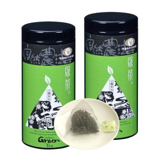 【百香】綠茶三角立體茶包3gx16入 2罐組 自然農法 茶包(100%臺灣茶 百香茶葉 綠茶 茶包 年節送禮)