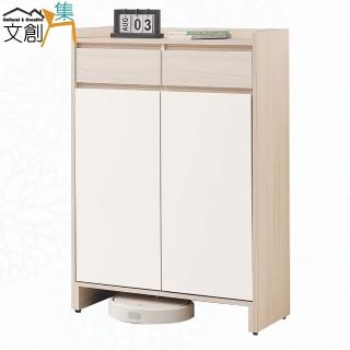 【文創集】菲利雙色2.7尺二門二抽鞋櫃