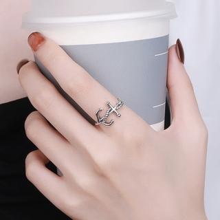 【LEEHER】開口戒指/復古戒指/船錨戒指/戒指/純銀戒指/銀戒指/飾品/禮物/可調節戒指/韓國戒指/