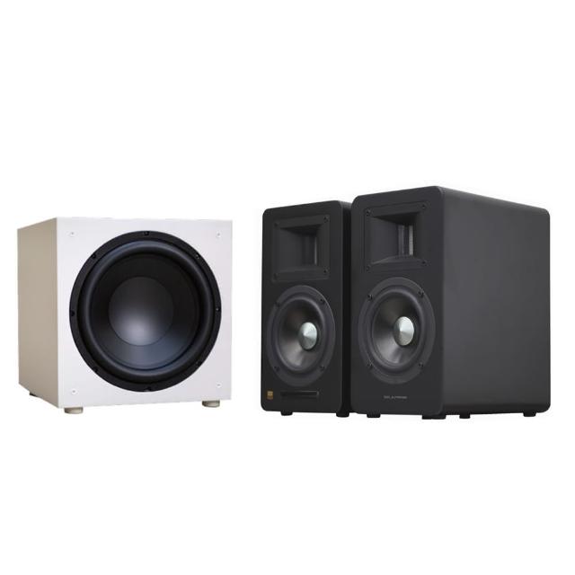 【AIRPULSE】A100 PLUS啞光黑+ELAC SUB1225W(雙聲道主動式音箱+12吋重低音喇叭)