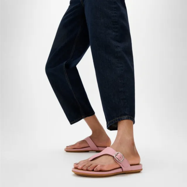 【FitFlop】GRACIE 扣環皮革夾腳涼鞋-女(二色)