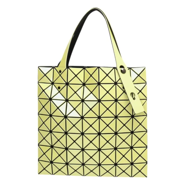 【ISSEY MIYAKE 三宅一生】BAOBAO幾何小菱格7x7手提包亮面(炫光黃)