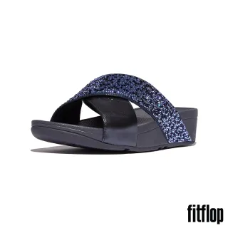 【FitFlop】LULU 水鑽混合交叉涼鞋-女(午夜藍)