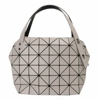 【ISSEY MIYAKE 三宅一生】BAOBAO幾何方格立體波士頓包 霧面/大(深米)