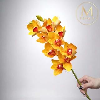【Floral M】居家輕奢高階蝴蝶蘭魅力黃仿真花花材（1入組）(人造花/塑膠花/假花/裝飾花)
