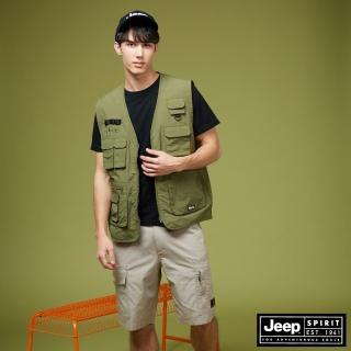 【JEEP】男裝 COOLMAX造型口袋短褲(卡其色)